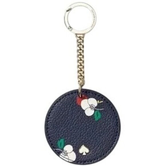 kate spade Accessories - Kate Spade Eva Navy Floral Leather Keychain